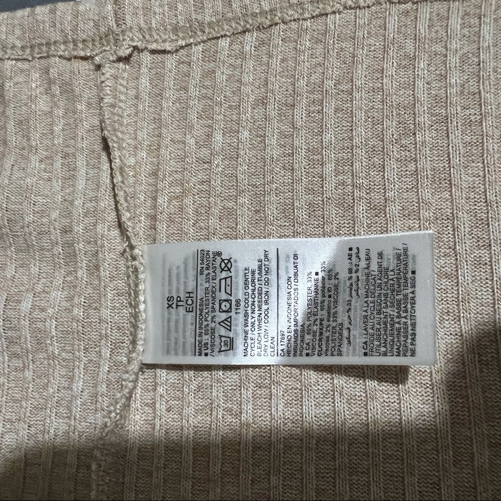 Old Navy Rib Knit Cardigan Sweater Midi Wishbone Beige Dress Size XS - Picture 11 of 12